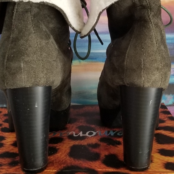 Cape Robbin Olive Fleece Lined Platform Bootie - Picture 4 of 5